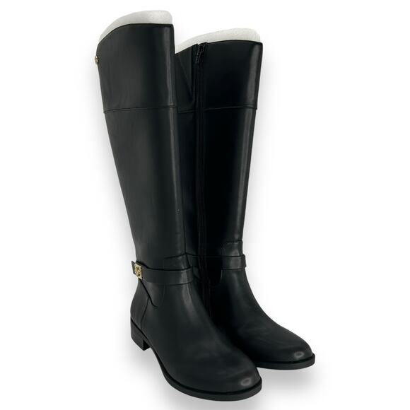 NEW Charter Club Johannes Riding Boots Black Faux Leather Knee High Size 5 NWOT - Picture 4 of 13